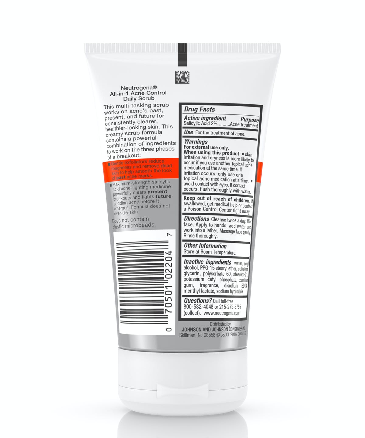 Neutrogena All in One Acne Control Daily Scrub - 124ml