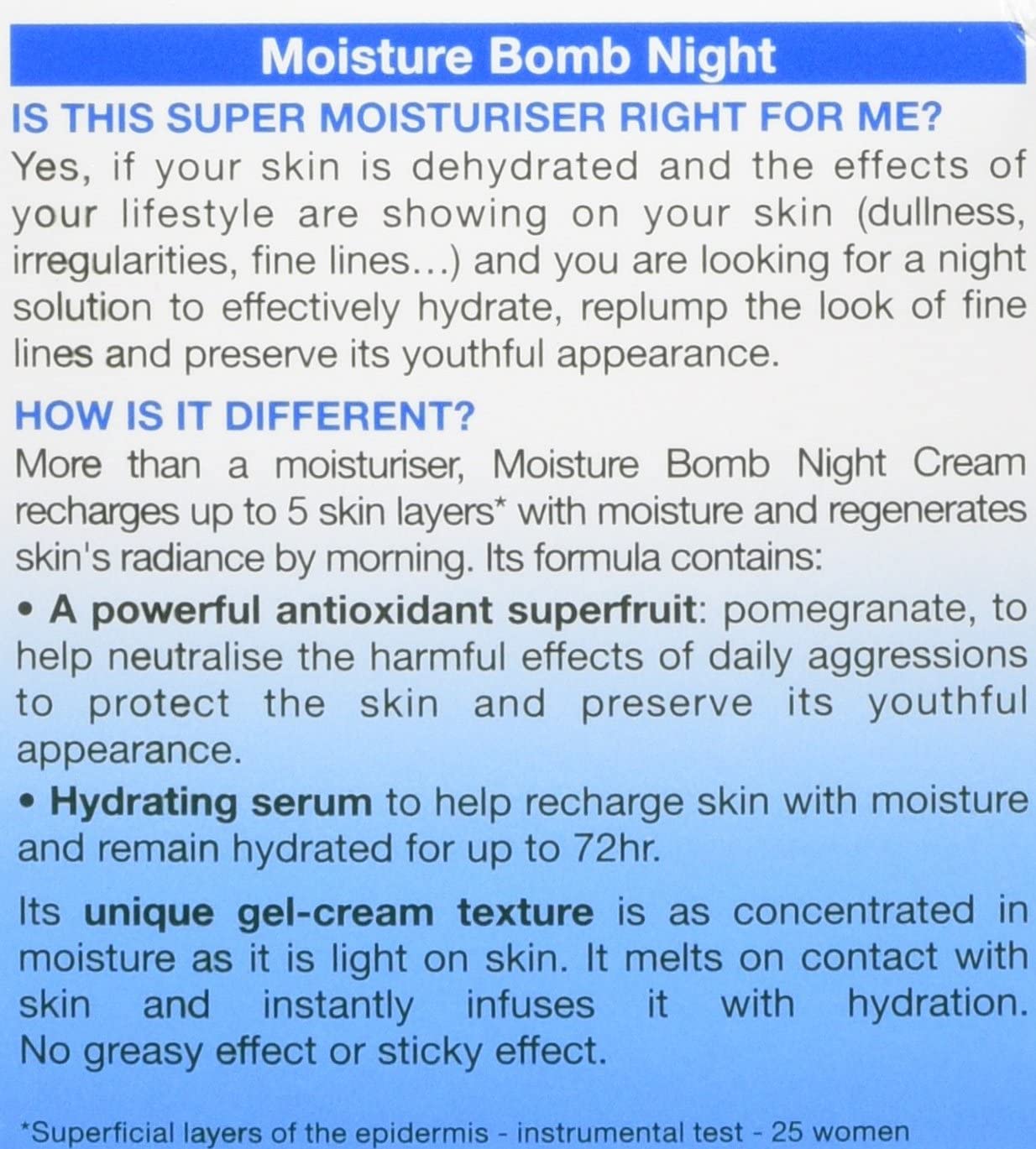 Garnier Moisture Bomb Moisturizing Gel Cream Night - 50ml