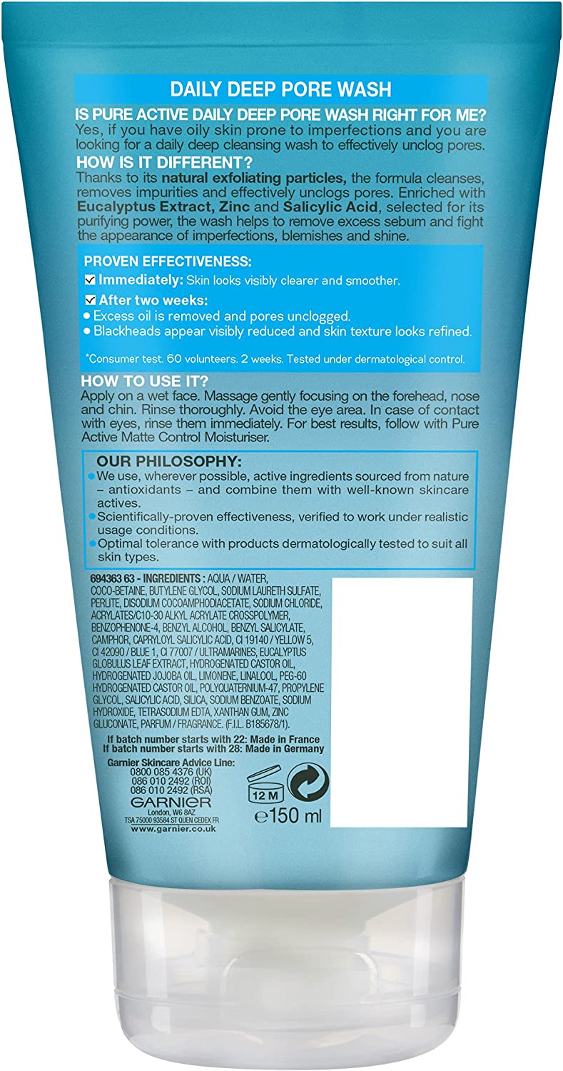 Garnier Pure Active Daily Deep Pore Wash Anti-Blemish & Shine