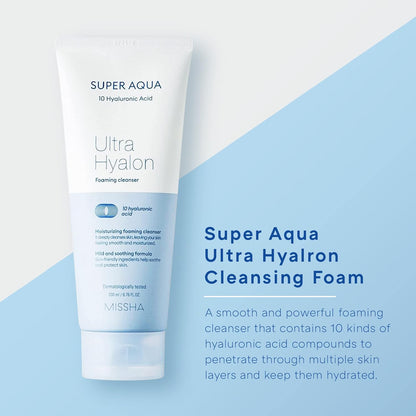 Missha Super Aqua Ultra Hyalron Foaming Cleanser 200ml