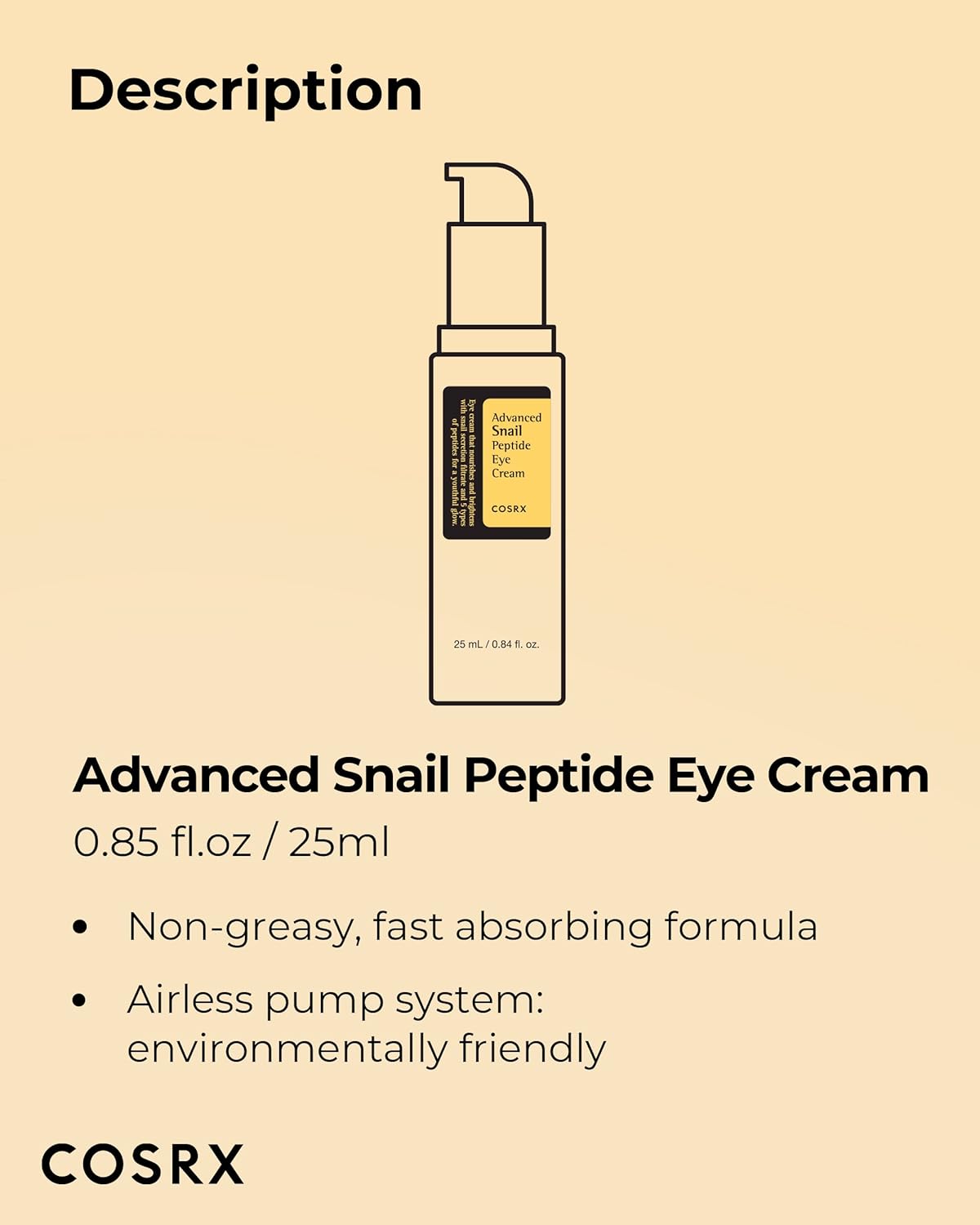 Cosrx Advanced Snail Peptide Eye Cream - 25ml