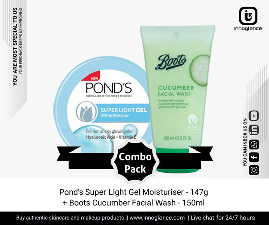 Combo Pack | Pond's Moisturiser & Boots Cucumber Facewash