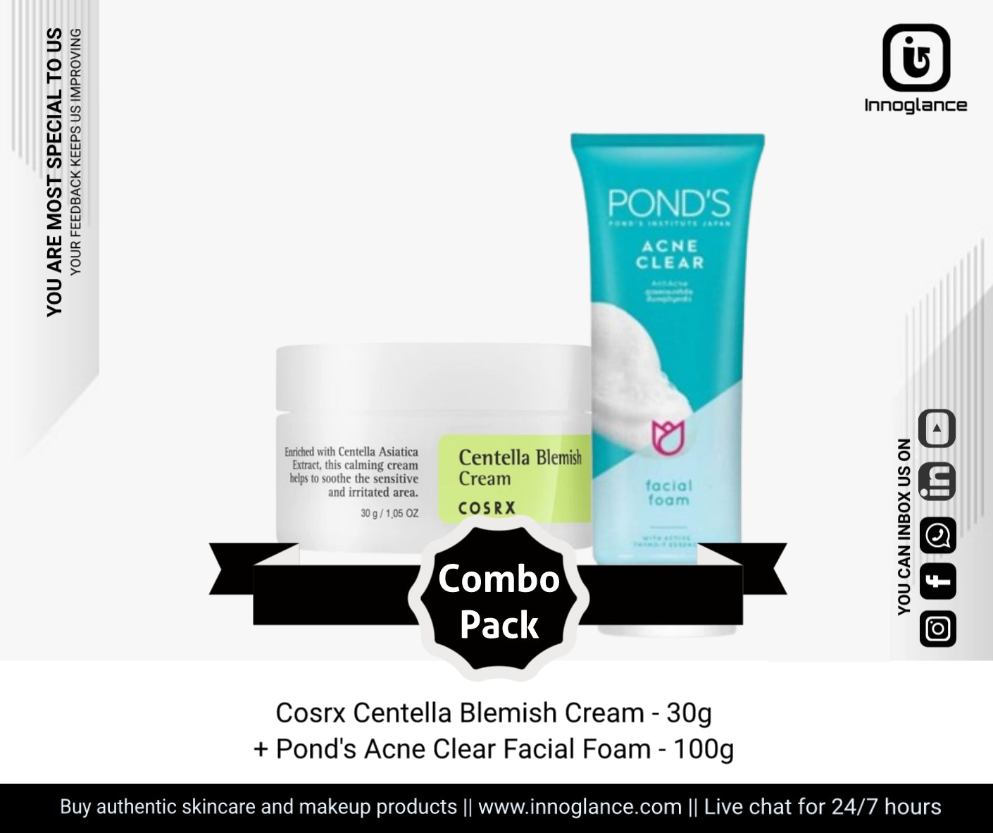 Combo Pack | Cosrx Centella Blemish Cream & Pond's Acne Facewash