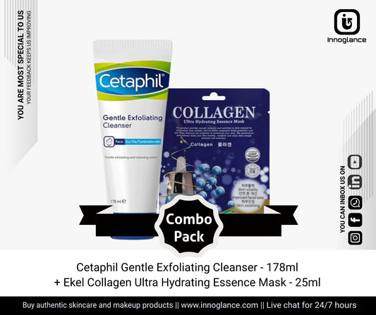 Combo Pack | Cetaphil Gentle Exfoliating Cleanser & Collagen Mask