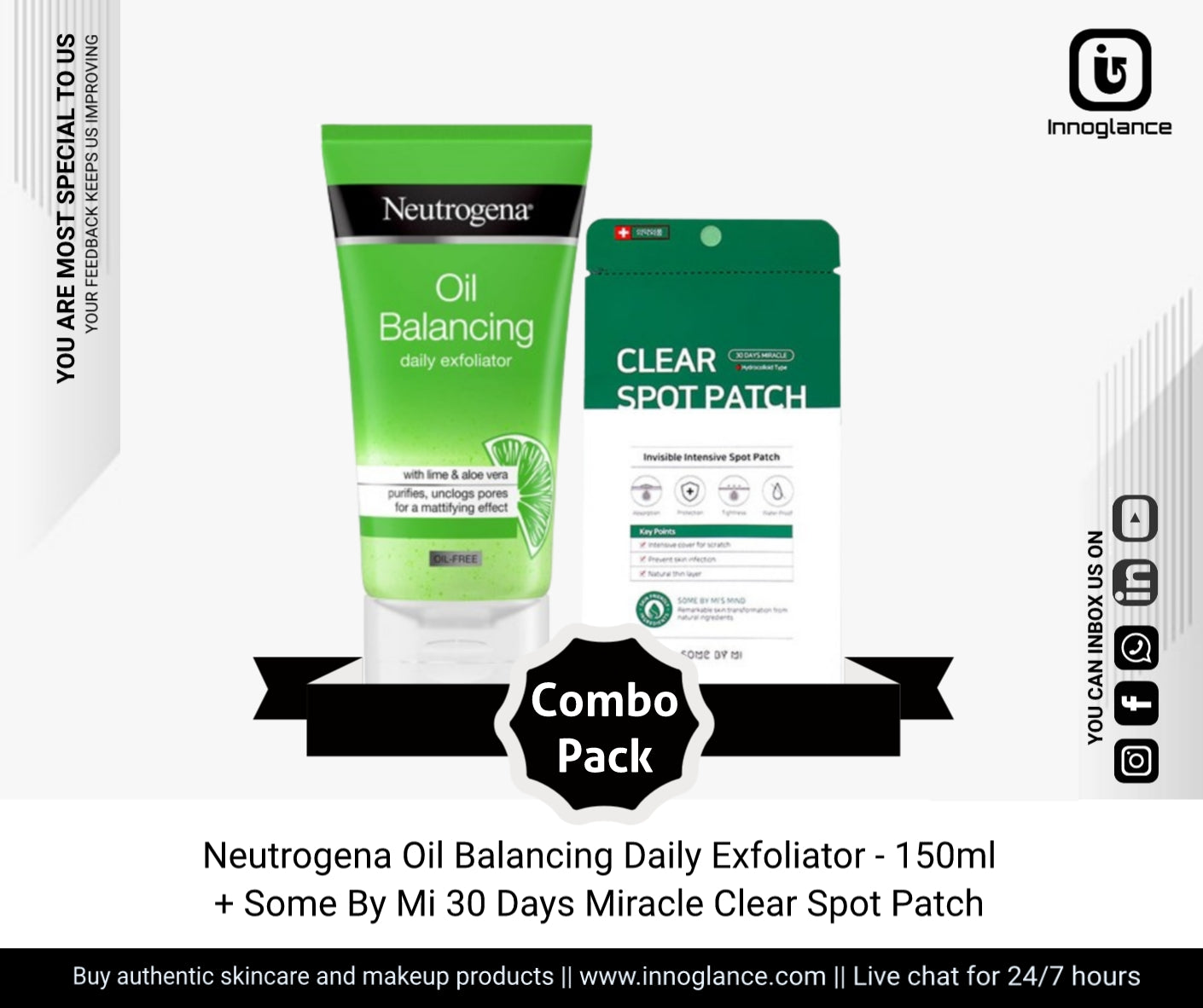 Combo Pack | Neutrogena Oil Balancing Exfoliator & Acne Spot Patch