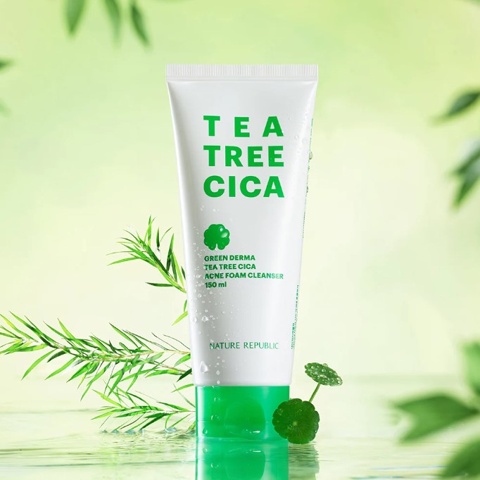 Nature Republic Green Derma Tea Tree CICA Acne Foam Cleanser 150ml