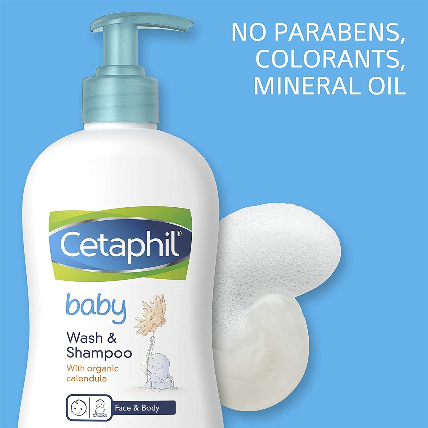 Cetaphil Baby Wash & Shampoo (Face & Body) - 399ml