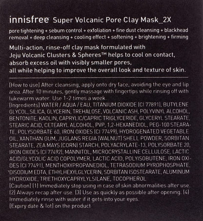 Innisfree Super Volcanic Pore Clay Mask 2X - 100ml