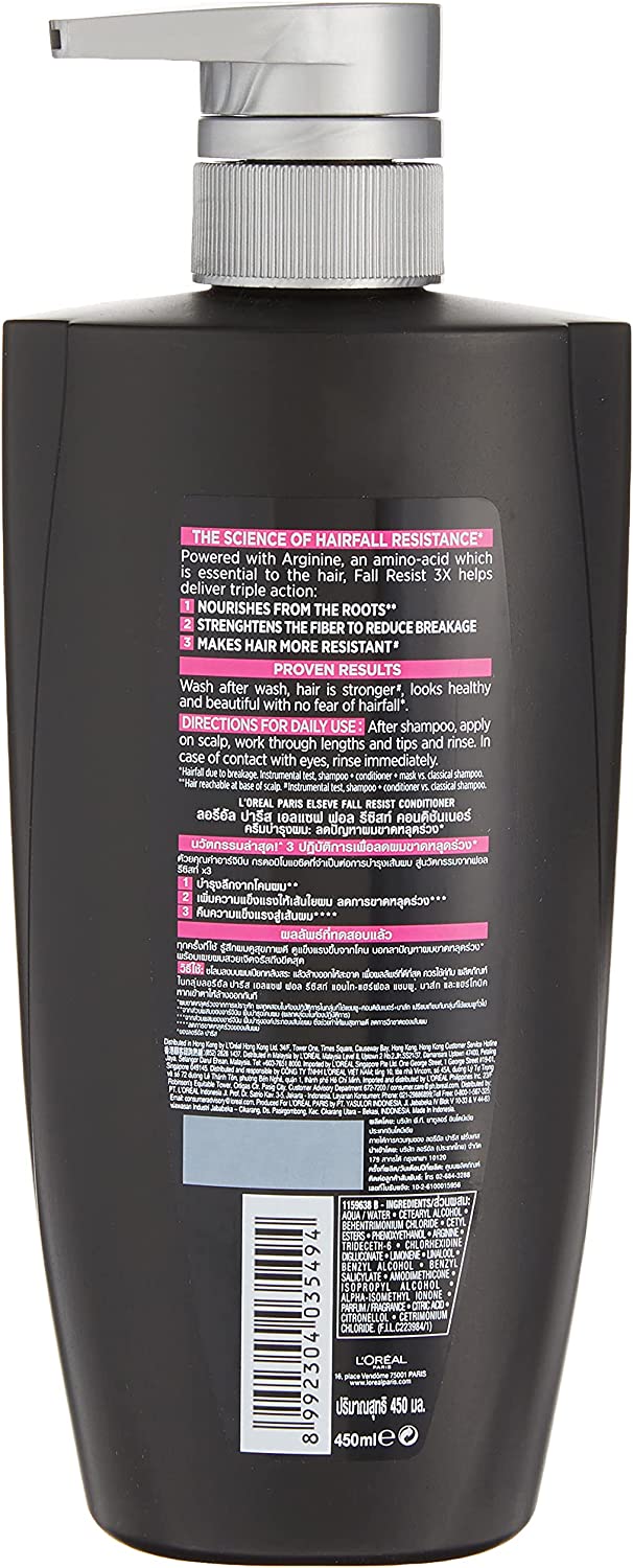 L'Oreal Elseve Fall Resist 3X Anti-Hair Fall Conditioner - 450ml